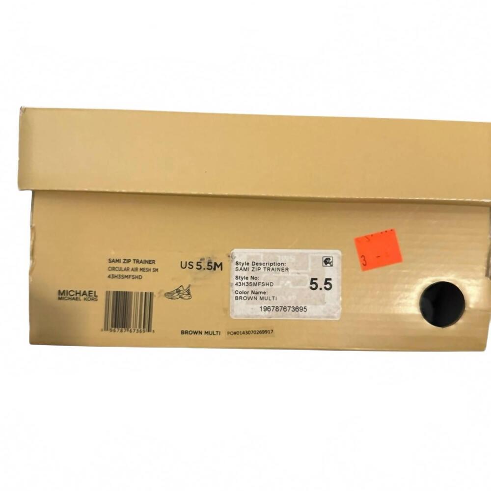 NEW MICHAEL KORS women's sami trainer wedge sneakers in black and brown - Picture 9 of 10